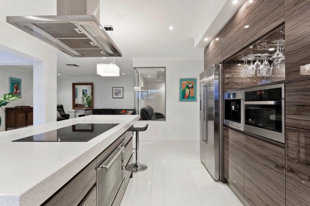 The kitchen island and induction hob